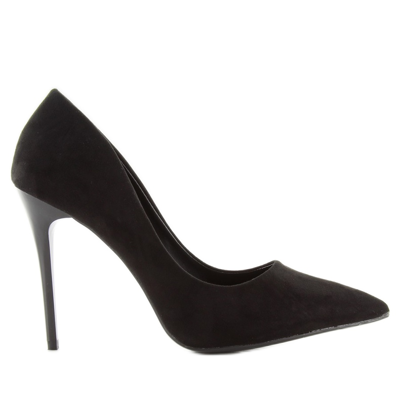 Sima velúr LE07 fekete sarkú cipő