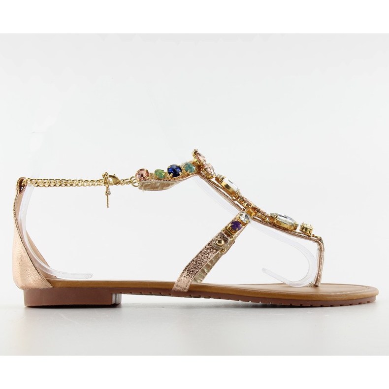 Lánccal szandál a bokánál JH37 Pink rózsaszín