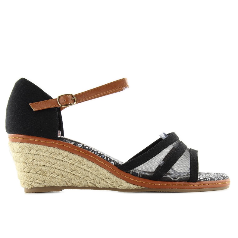 Espadrilles 6M-2 Fekete szandál