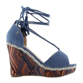 Bokára kötött ékszandál 2075 kék Bokára kötött ékszandál 2075 kék