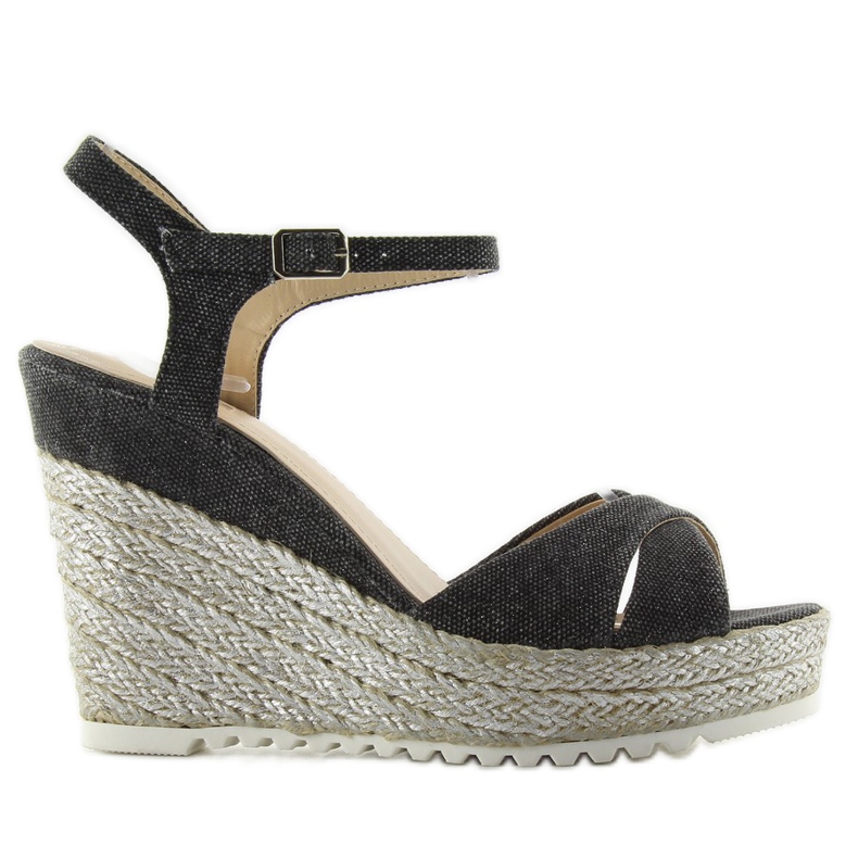 Vászon szandál az éken TS-8 fekete