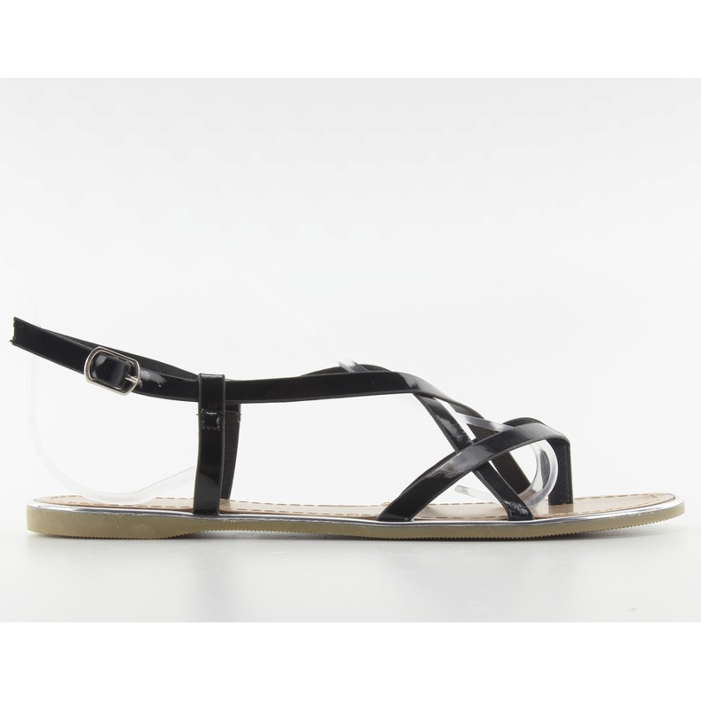 H161 ezüstvágó szandálok fekete