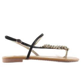 Elegáns szandál jh33 fekete kövekkel