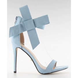 Szandál magas sarkú, íj jz-6340 kék Szandál magas sarkú, íj jz-6340 kék