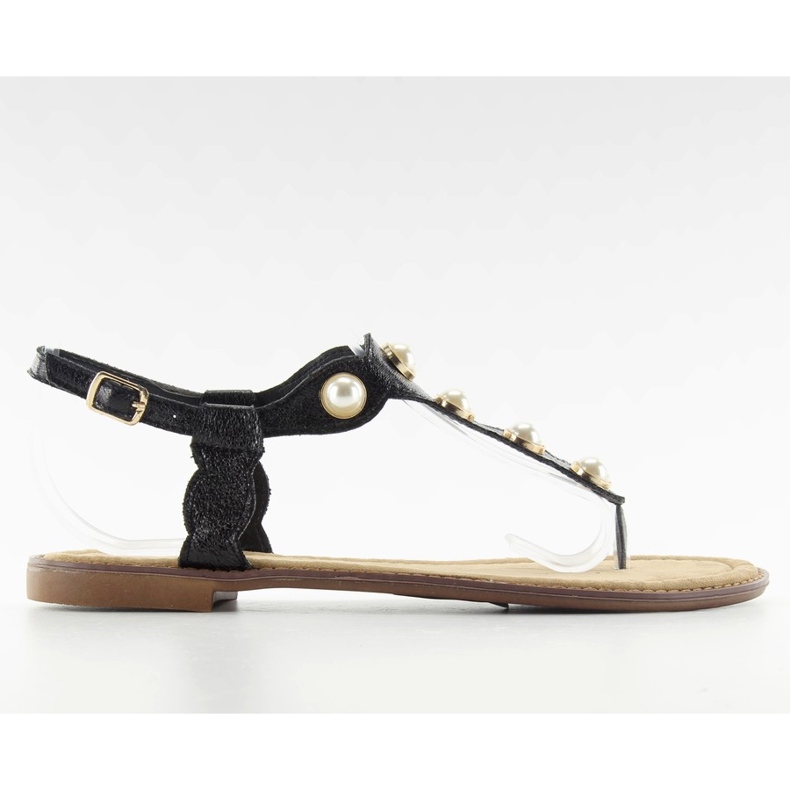 Flip-flop nagy gyöngyökkel LL-75 Fekete