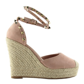 Espadrillák szegecsekkel a Rózsaszín Platformon Espadrillák szegecsekkel a Rózsaszín Platformon