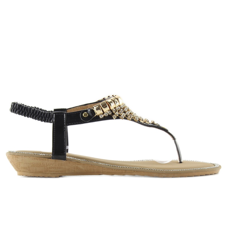 Szandál gazdagon díszített 2017-32 fekete