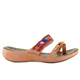 Flip-flop gyöngyökkel A123-6 lazac narancs