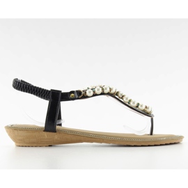 Szandál gyöngyökkel 2017-25 fekete Szandál gyöngyökkel 2017-25 fekete