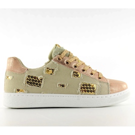 Vintage Rose Gold / Beige tornacipő rózsaszín sárga barna