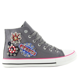 Boka tornacipő kövekkel BL101P Szürke