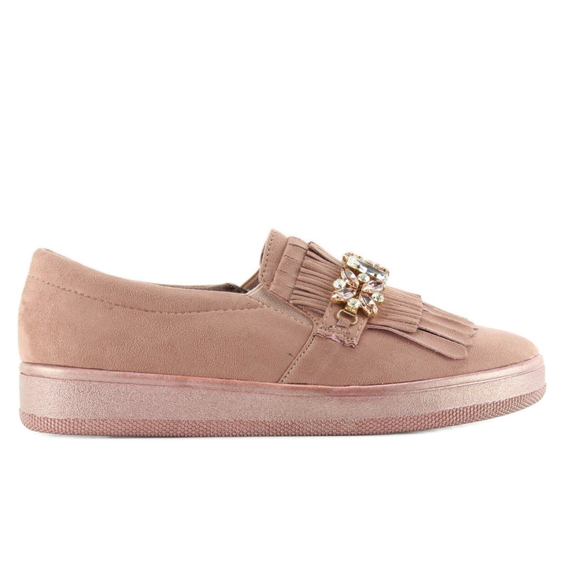 Slipons gyöngy talpon t277p Pink rózsaszín