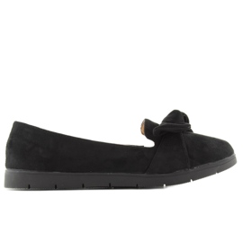 Velúr balerinák masnival sk37p Fekete