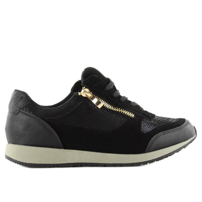 Sportcipő cipzáros cipzár 1280-2 fekete