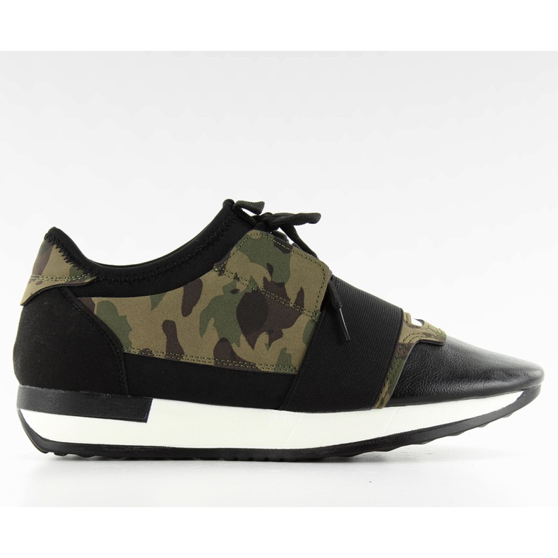 FEKETE / CAMOUFLAGE női sportcipő barna zöld