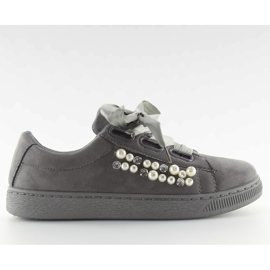 Szürke Gyöngyös tornacipő H99-11 Szürke Szürke Gyöngyös tornacipő H99-11 Szürke