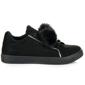 Groto Gogo Velúr tornacipő pomponokkal fekete