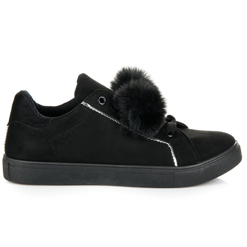 Groto Gogo Velúr tornacipő pomponokkal fekete