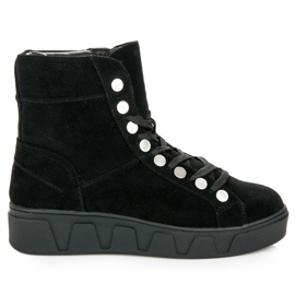 Betler Fűzős csizma az emelvényen fekete