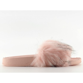 Rózsaszín papucs szőrmével zy383-007-1 rózsaszín