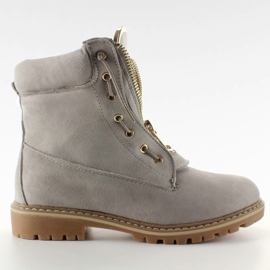 Szürke velúr balman cipő