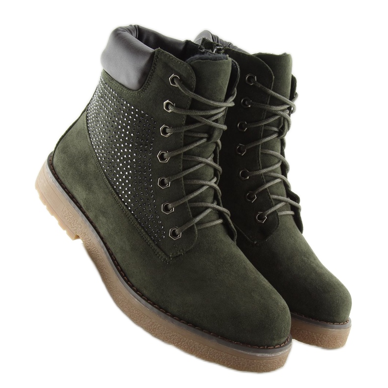 Zöld női trapperek HQ896 Green Zöld női trapperek HQ896 Green