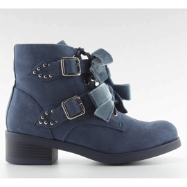 Fűzős csizma sötétkék masnival Fűzős csizma sötétkék masnival