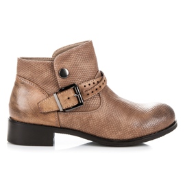 Mintás alacsony csizma barna