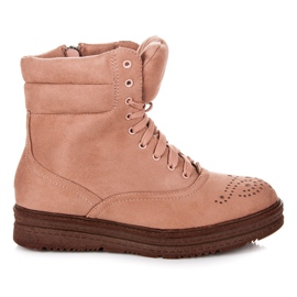 Vices Fűzős csizma az emelvényen rózsaszín