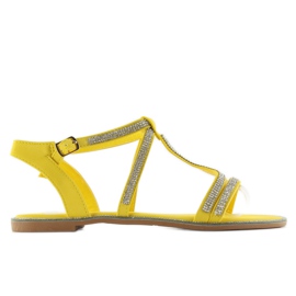 Cirkóniákkal díszített szandál YH-2H017 sárga