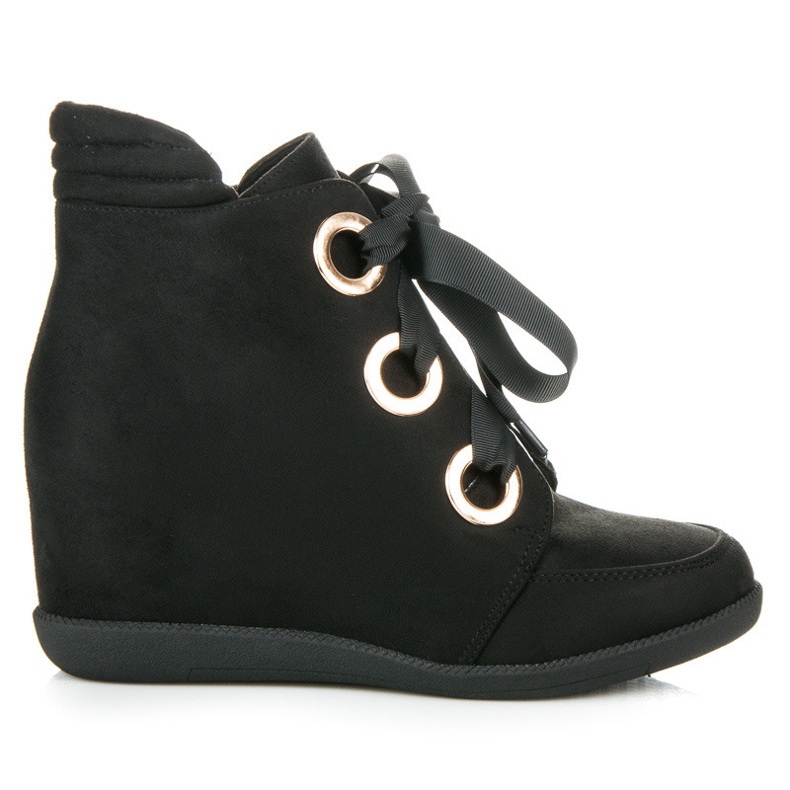 Kylie Szalaggal kötött bokacsizma fekete