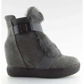 Szürke Cipők bundával 3123 D. szürke