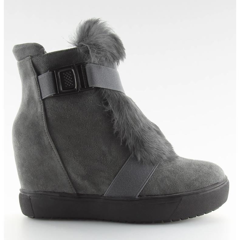 Szürke Cipők bundával 3123 D. szürke
