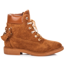Ideal Shoes Velúr Munkavállalók Szalaggal Kötve barna Ideal Shoes Velúr Munkavállalók Szalaggal Kötve barna