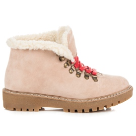 Vices Alacsony csizma báránybőr kabáttal barna