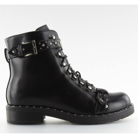 Fekete csizma szegecsekkel ae82p fekete réz