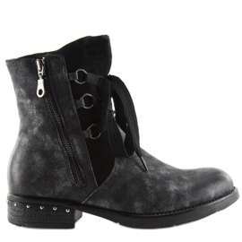 Fekete Workery csizma s113 fekete szürke