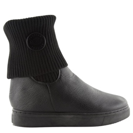 Gyapjú felsőrésszel rendelkező csizma fekete NB30 Fekete
