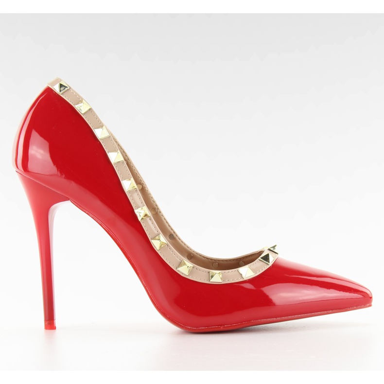 Szivattyú tűsarkú Valentina piros LL-76P Red barna