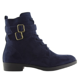 Fűzős csizma velúr sötétkék H7187 azul Fűzős csizma velúr sötétkék H7187 azul