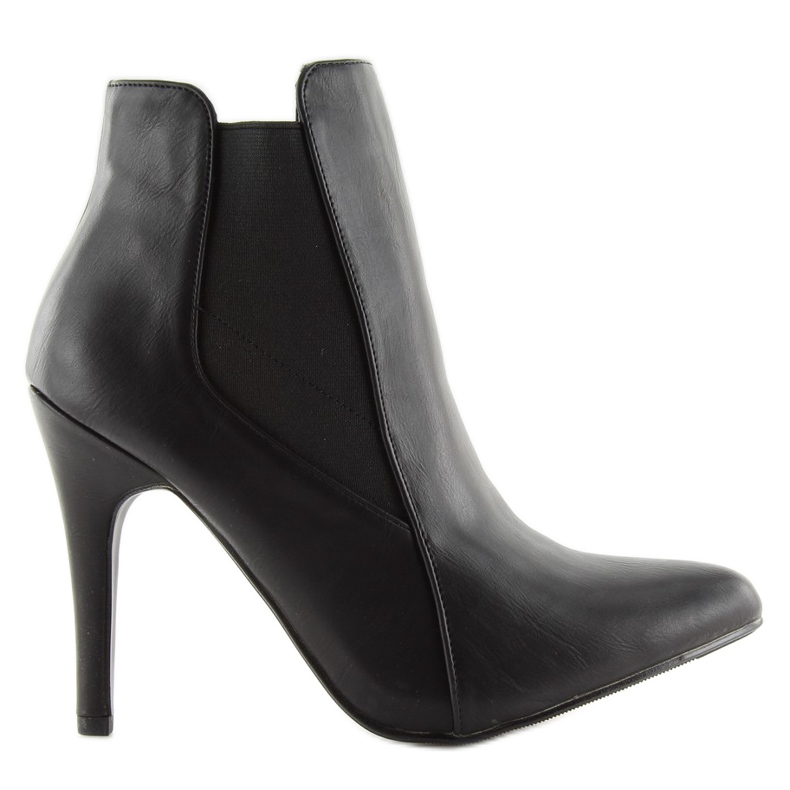 Fekete csizma magas sarkú matt fekete 9095-43A