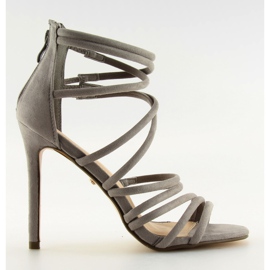 Szürke szandál szürke LE039 szürke sarkon