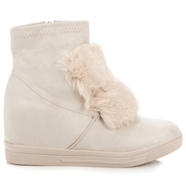 Wedge tornacipő szőrmével barna Wedge tornacipő szőrmével barna