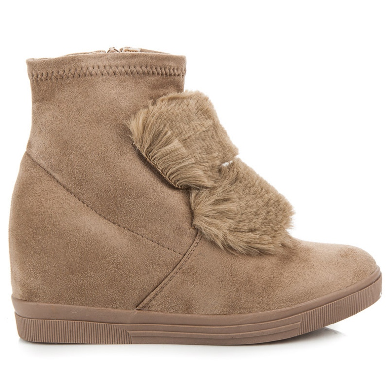 Wedge Cipők Szőrmével barna