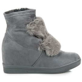Wedge tornacipő szőrmével szürke Wedge tornacipő szőrmével szürke