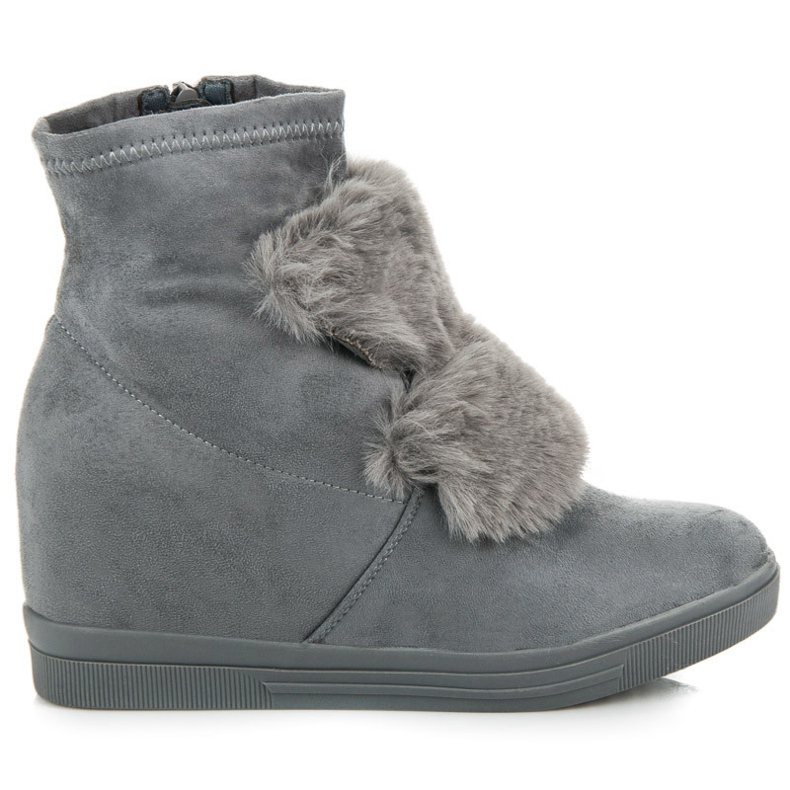 Wedge tornacipő szőrmével szürke