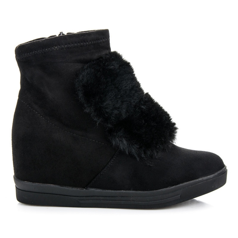 Wedge tornacipő szőrmével fekete