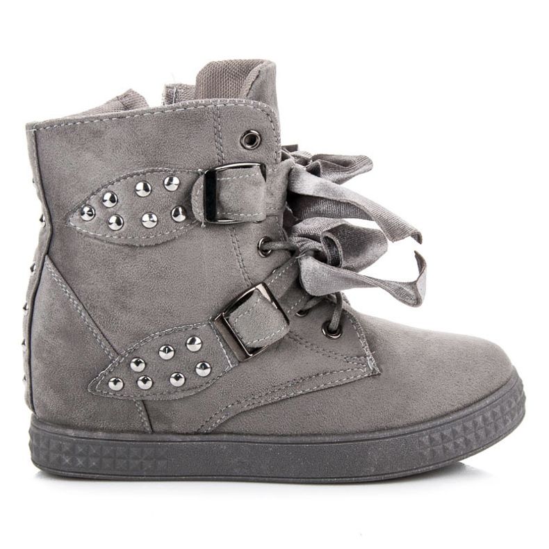 Cipők masnikkal szürke