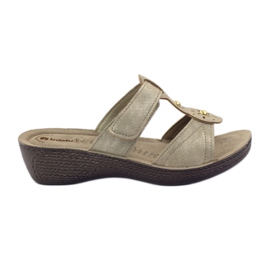 Arany Inblu GL086 tépőzáras papucs sárga barna