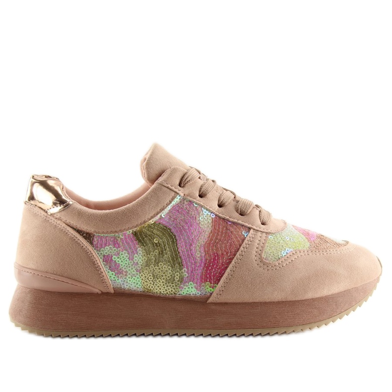 Sportcipő rózsaszín flitterrel LH10P Pink sárga